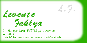 levente faklya business card